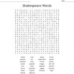 Shakespeare Words Word Search   Wordmint