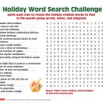 Share A Holiday Word Search Puzzle With Your Older Child