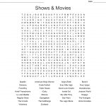 Shows & Movies Word Search   Wordmint