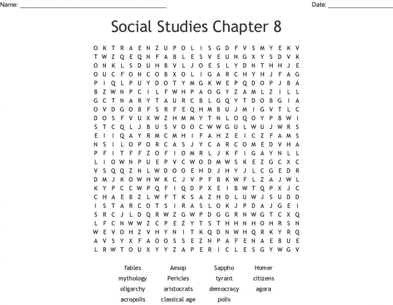 Social Studies Chapter 8 Word Search Wordmint Word Search Printable