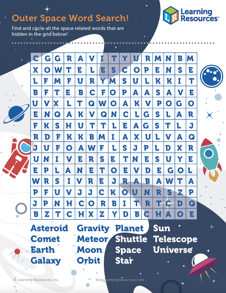 Space Word Search Printable! - Learning Resources Blog
