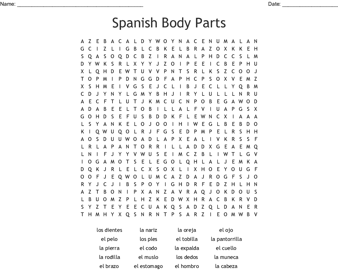 Spanish Crossword Worksheet | Printable Worksheets And