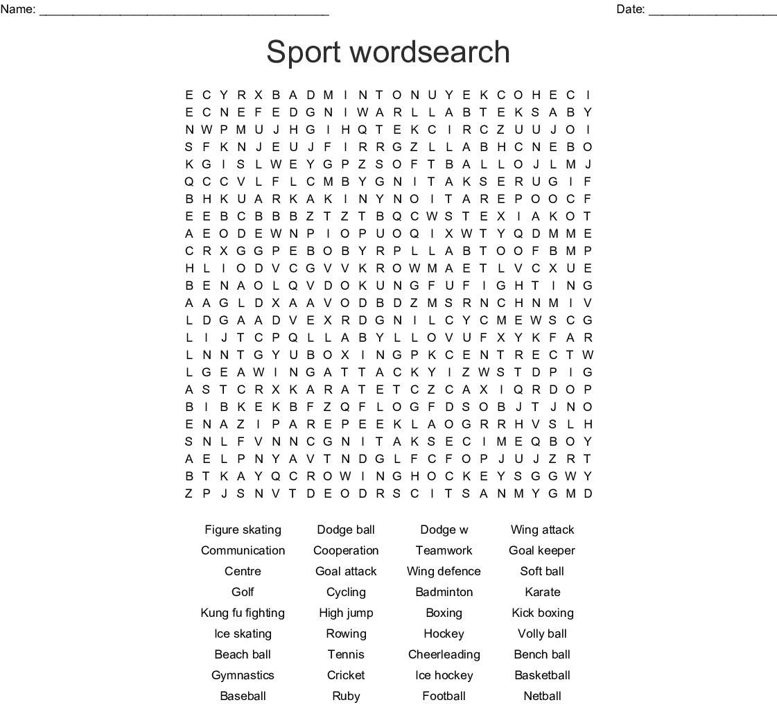 Sport Wordsearch - Wordmint