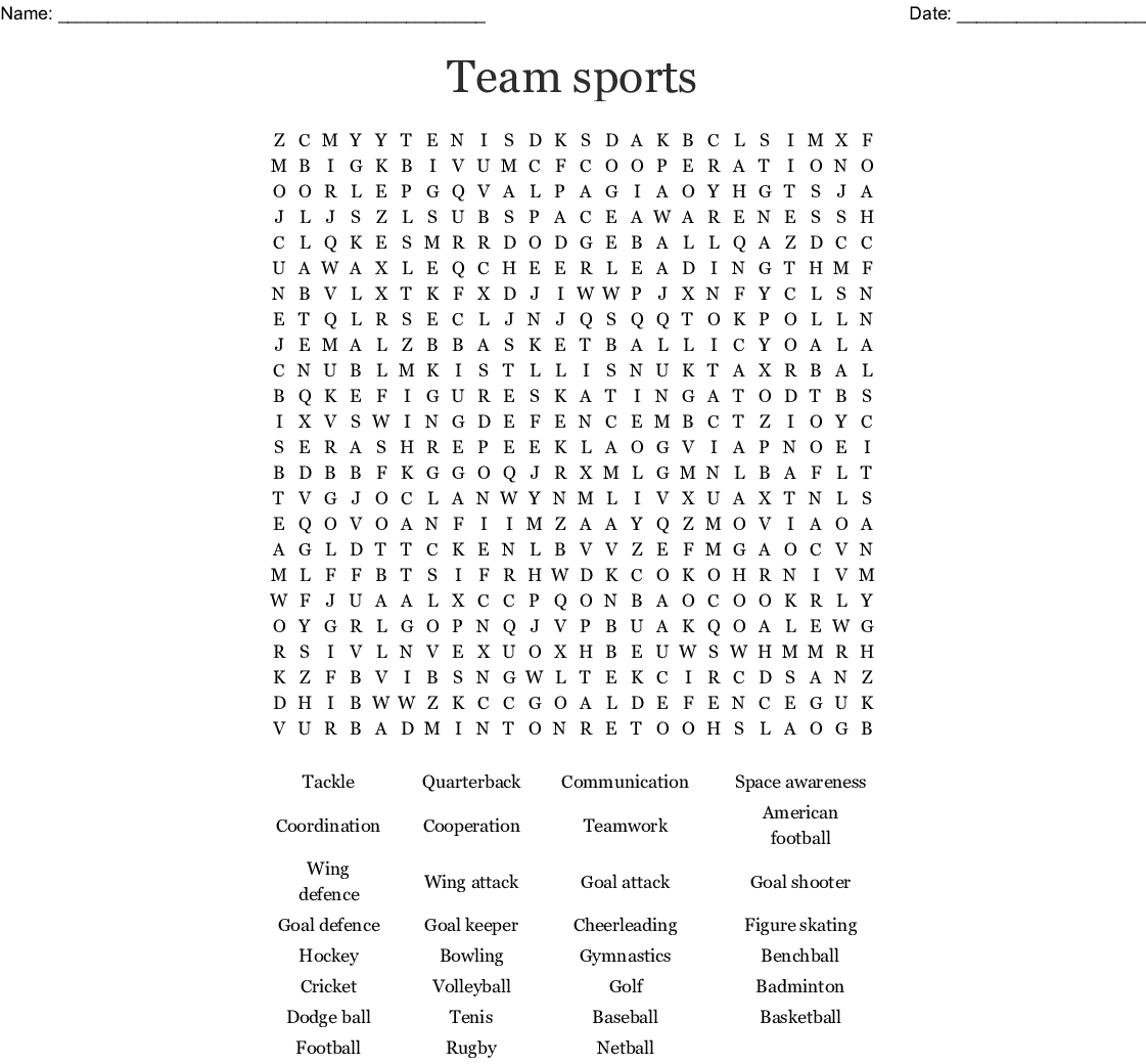 Sport Wordsearch - Wordmint