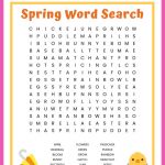 Spring Word Search Free Printable Worksheet For Kids