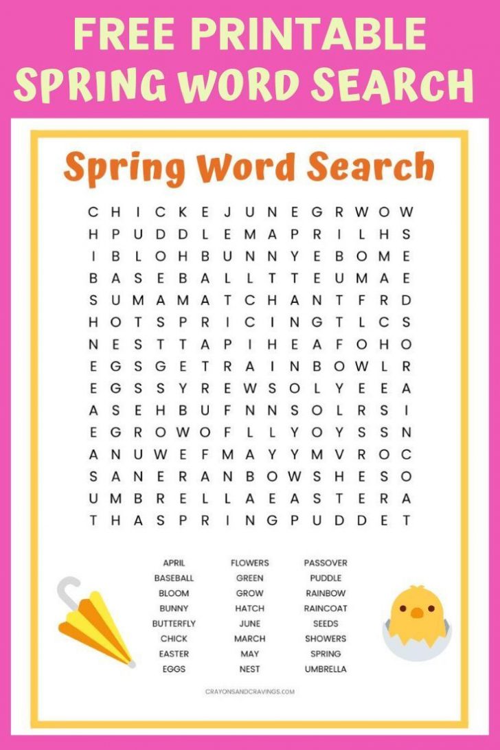 April Word Search Printable