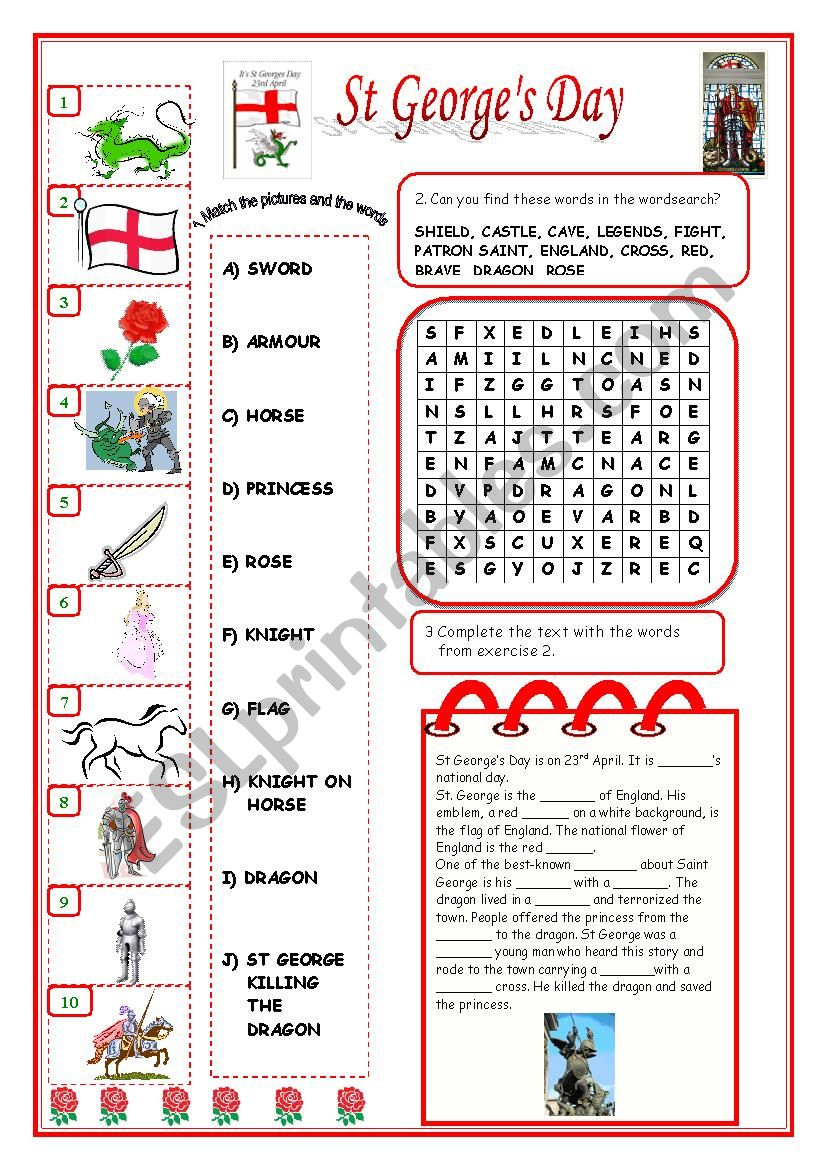 St George´s Day - Esl Worksheeteve25