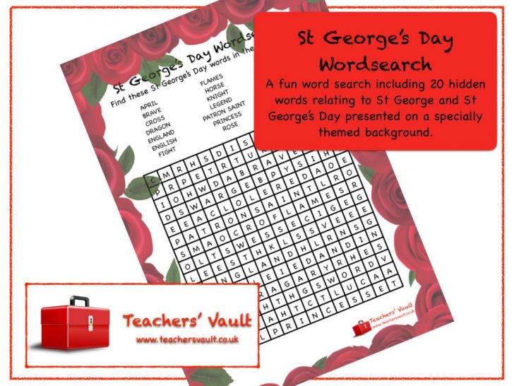 St George's Day Word Search Printable