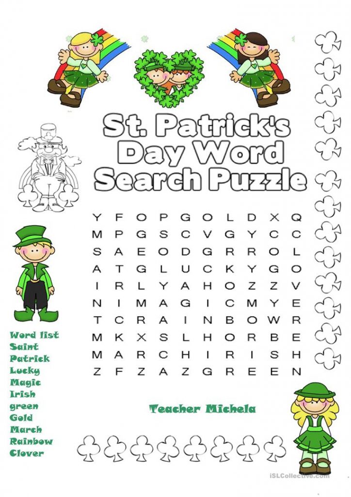 St patrick s Day Wordsearch English Esl Worksheets For Word Search