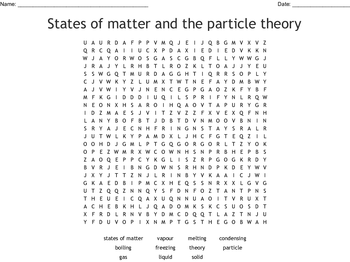 the properties of matter word search wordmint word search printable