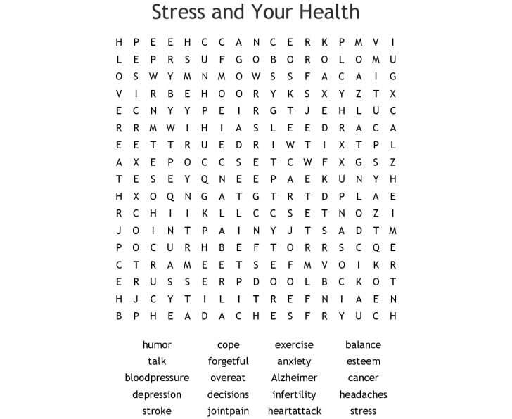 Stress Word Search Printable