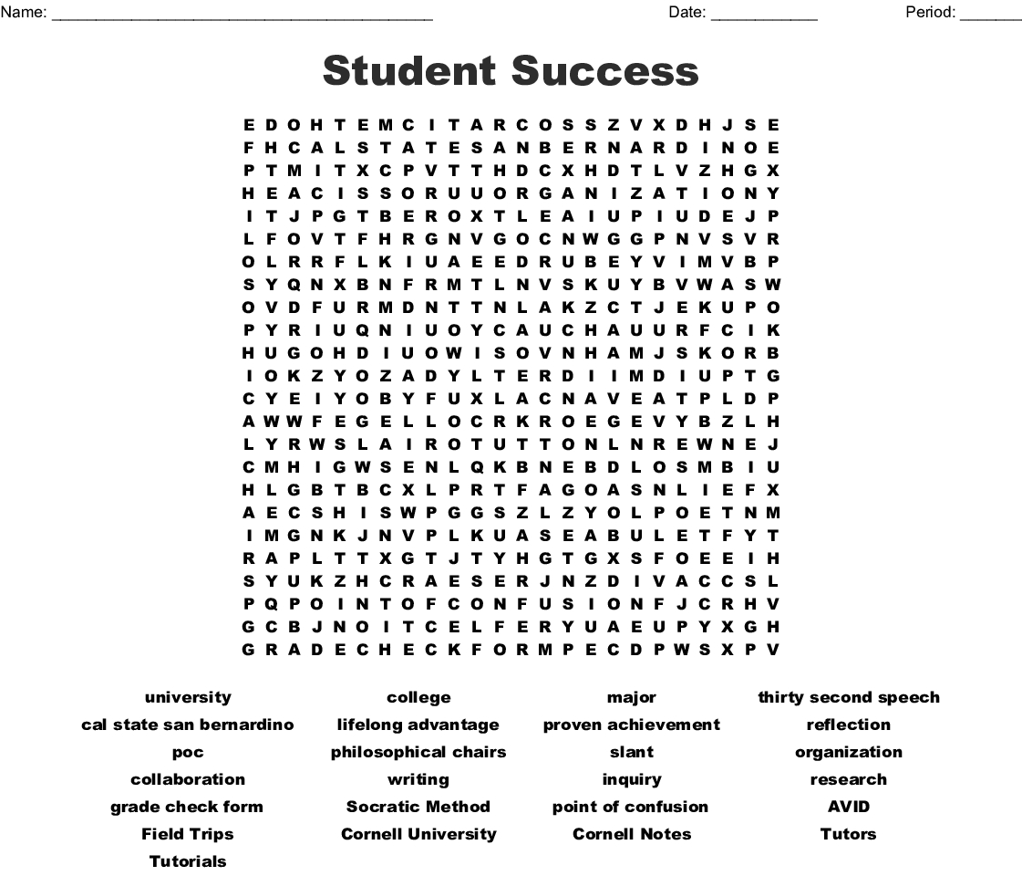 Free College Word Search Printable