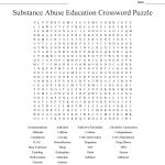 Substance Abuse Education Crossword Puzzle Word Search