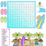 Summer Vacation Wordsearch With Key   English Esl Worksheets