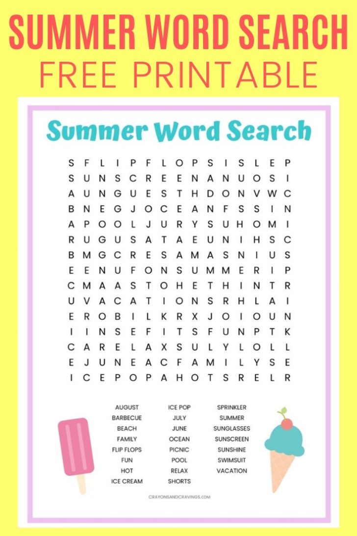 Printable Beach Word Search Puzzles