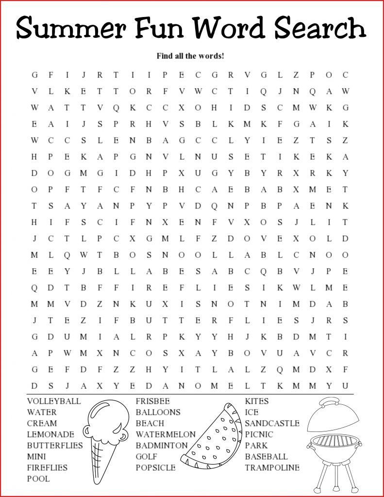 Summer Word Search Puzzles | Summer Words, Kids Word Search