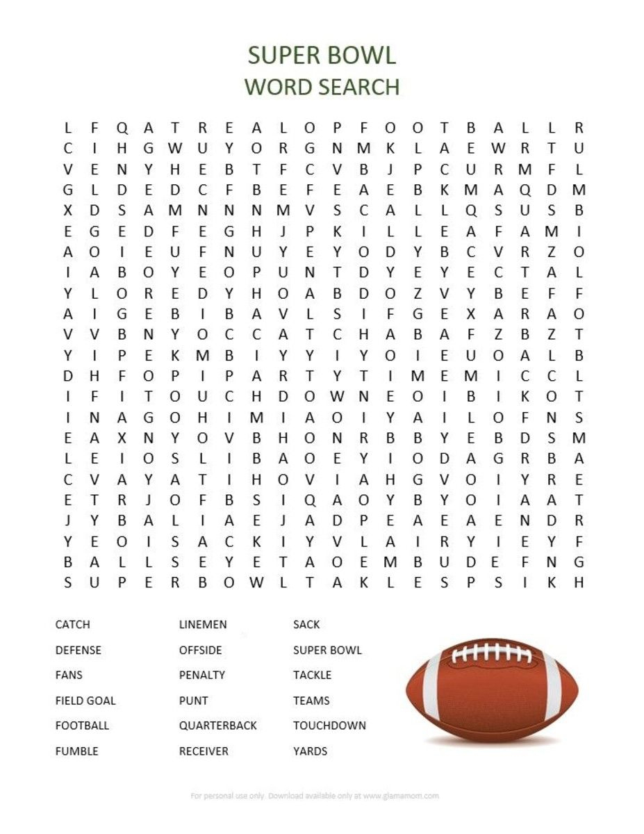Super Bowl Word Search Printable In 2020 | Super Bowl, Super