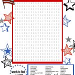 Superstar Celebration: July 4Th Word Search Printable