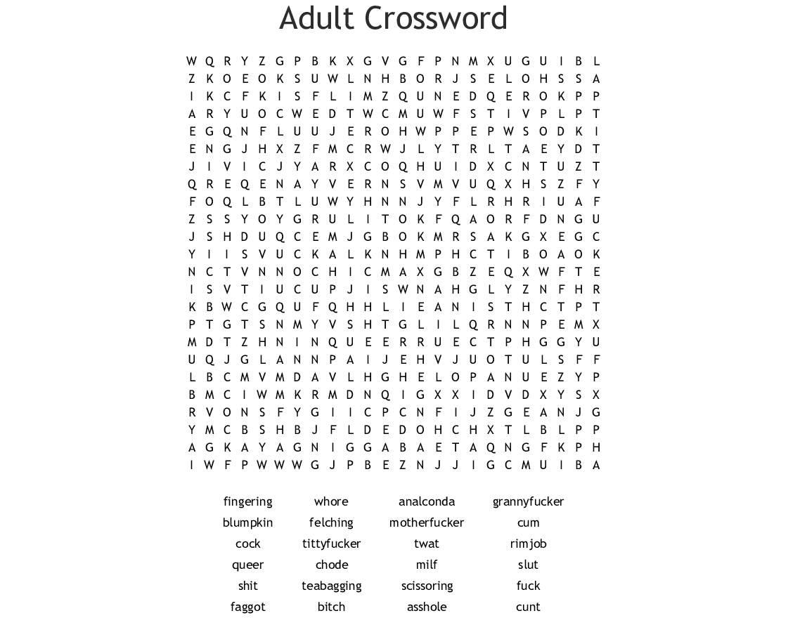 Swear Word Word Search Printable Word Search Printable