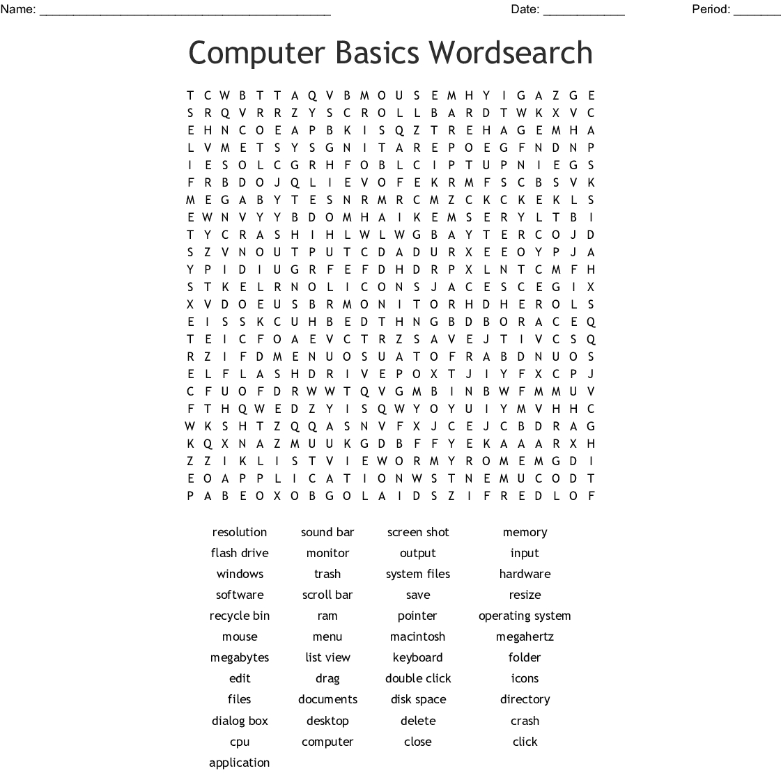 Technology Word Search Worksheets | Printable Worksheets And