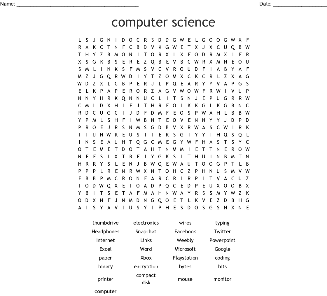 Technology Word Search Worksheets | Printable Worksheets And