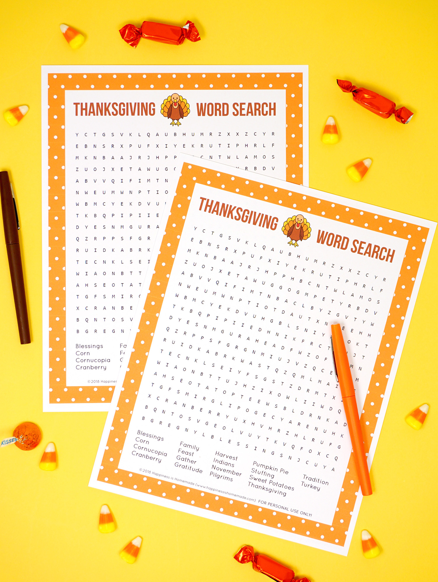 Thanksgiving Word Search Printable - Happiness Is Homemade