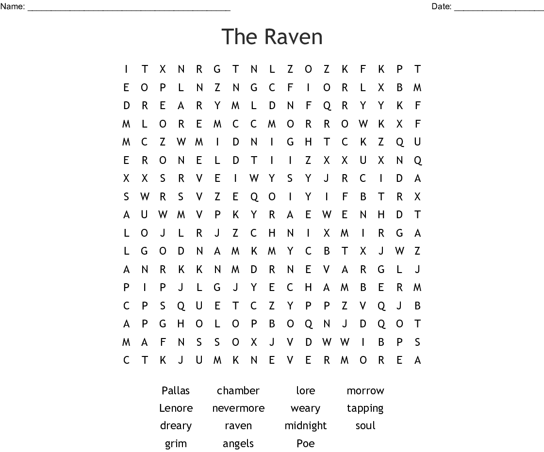 The Raven Word Search - Wordmint