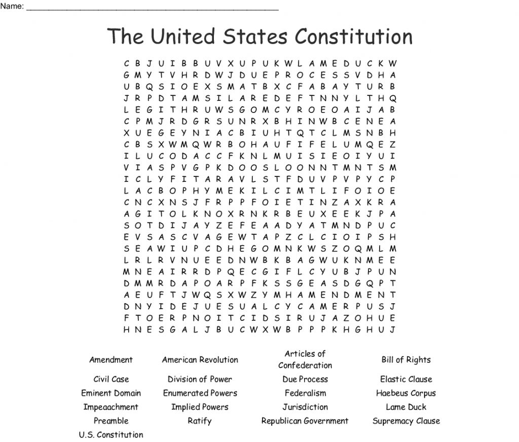 Constitution Word Search Printable Word Search Printable Photos