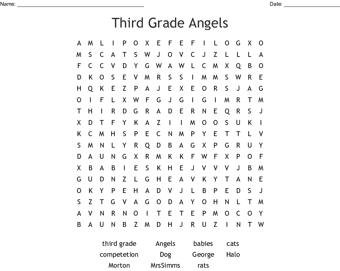 3rd Grade Word Search Printable Word Search Printable