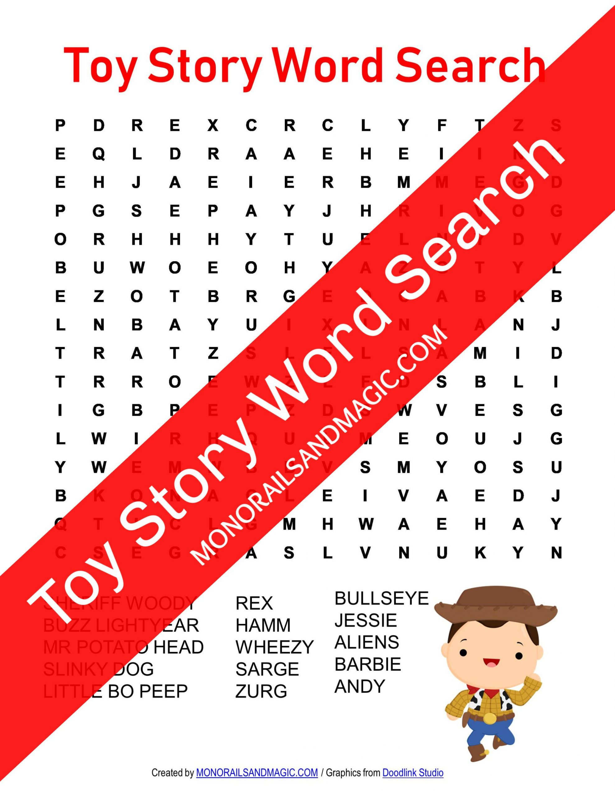 Toy Story Word Search Free Printable | Valentines Day Words