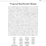 Tropical Rainforest Biome Word Search   Wordmint