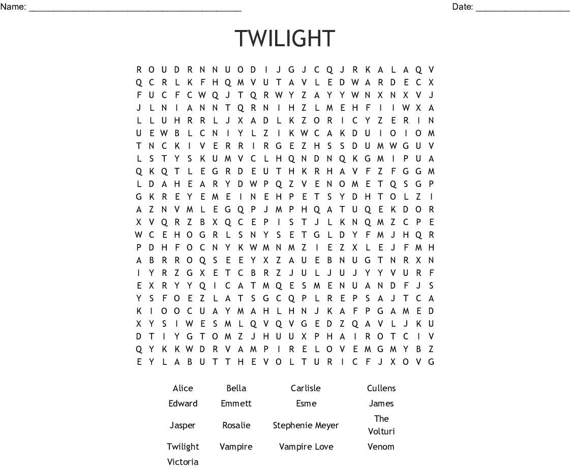 twilight printable word searches word search printable