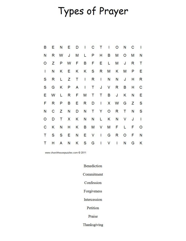 Types Of Prayer Word Search Puzzle Word Search Printable Types Of Prayer Word Search Puzzle Word Search Printable