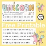 Unicorn Hunt Word Find Free Printable   Growing Play