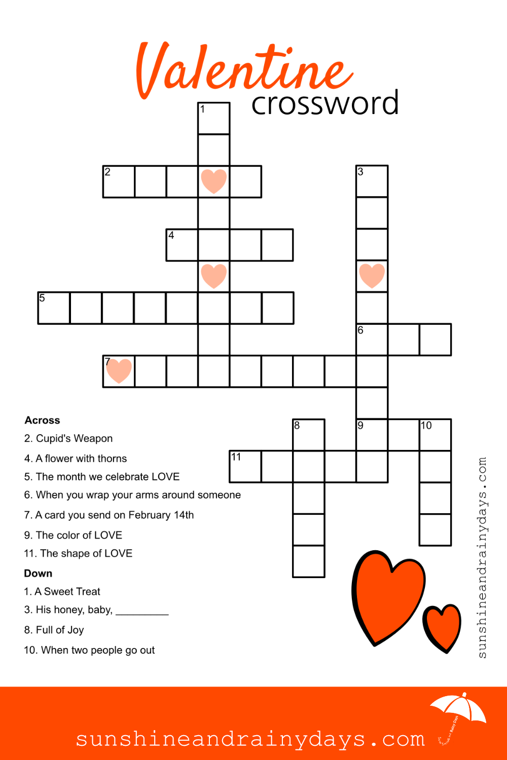 Valentine Crossword Puzzle | Crossword, Valentines Day Words