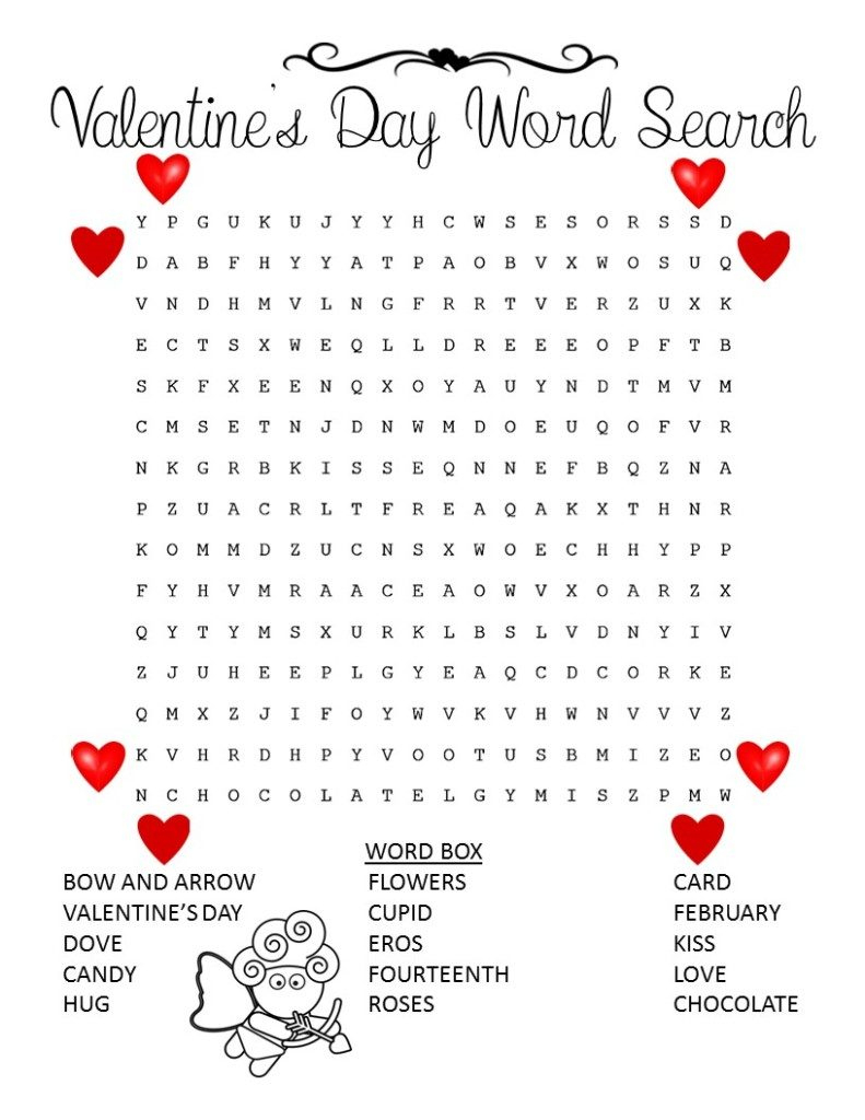 Valentine Word Search And Puzzles – Coloring.rocks!