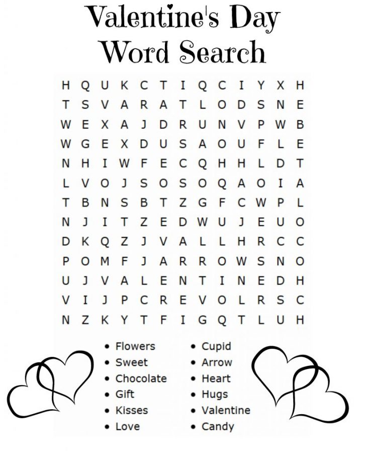 Valentine's Day Word Search Puzzle Printable