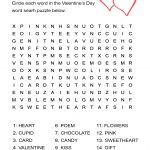 Valentine's Day Word Search Puzzle: Free Worksheet For