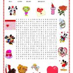 Valentine's Day Wordsearch   English Esl Worksheets For