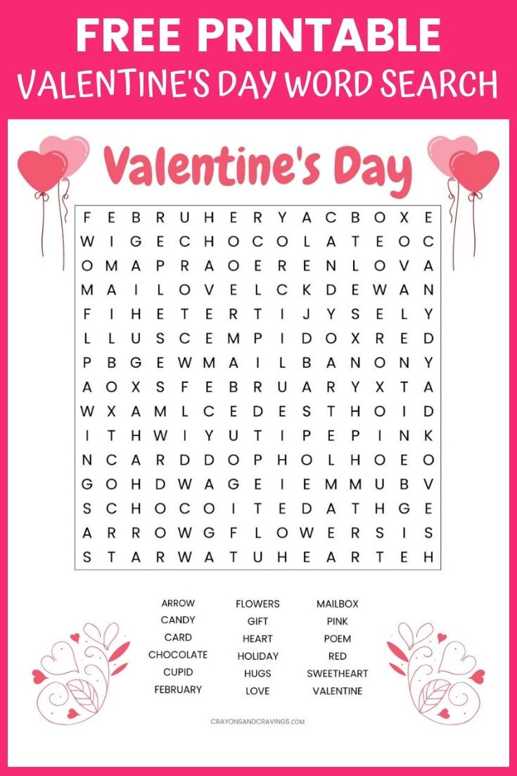 Valentine s Day Printable Word Search Word Search Printable