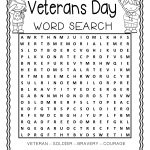 Veterans Day Word Search Activity (With Answer Key) Happy
