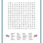 Veterans Day Word Search Free Printable Worksheet | Veterans