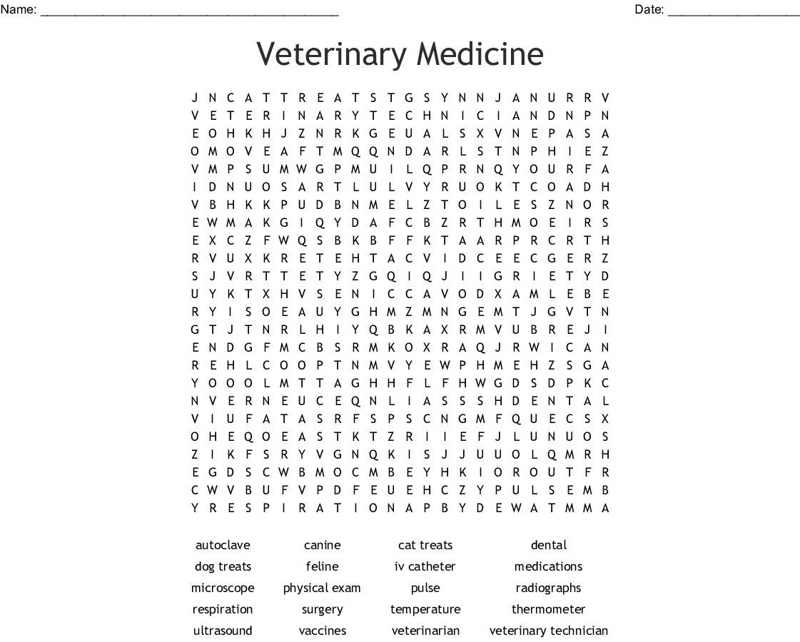 Medical Word Searches Printable