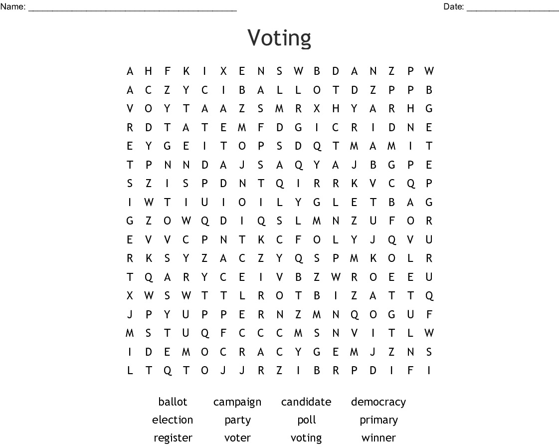 Voting Word Search - Wordmint