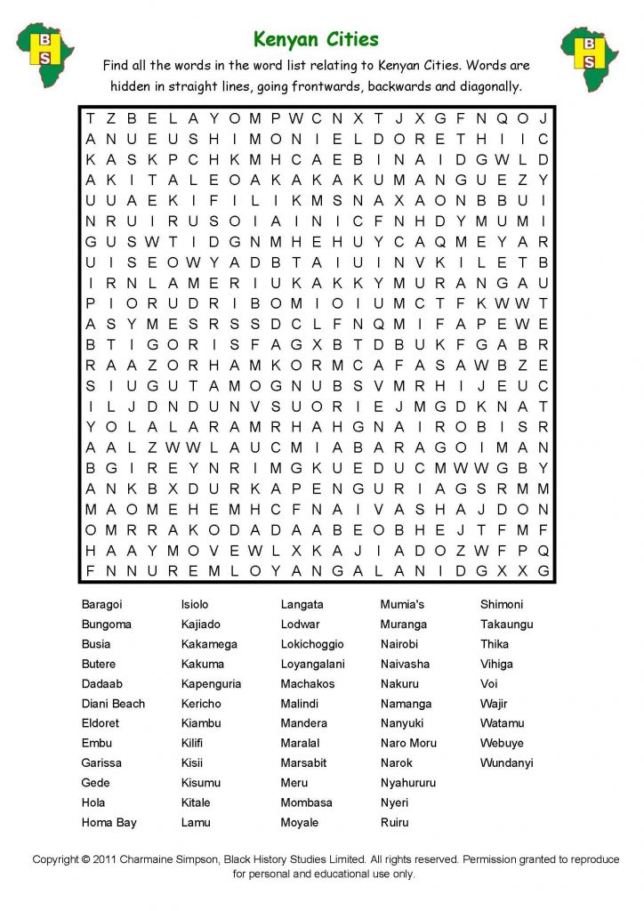 Wangari Maathai Black History Month Words History Word Word Search Printable