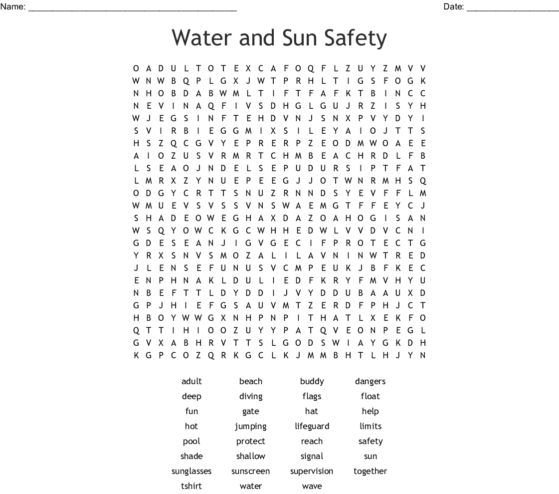 Water Word Search