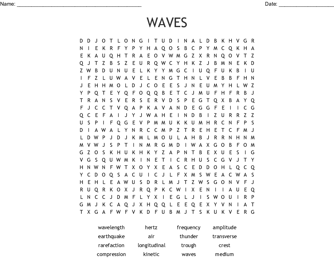 Waves Word Search - Wordmint