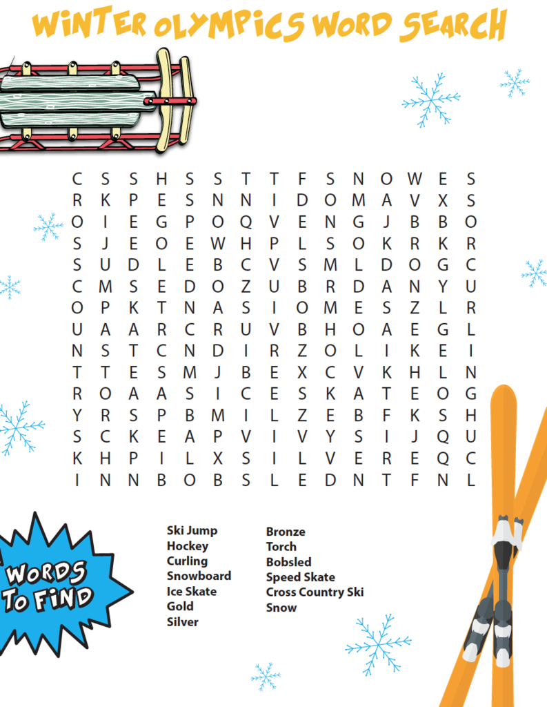 Winter Olympics Word Search Printable Word Search Printable   Winter Games Bible Word Search Winter Words Winter 