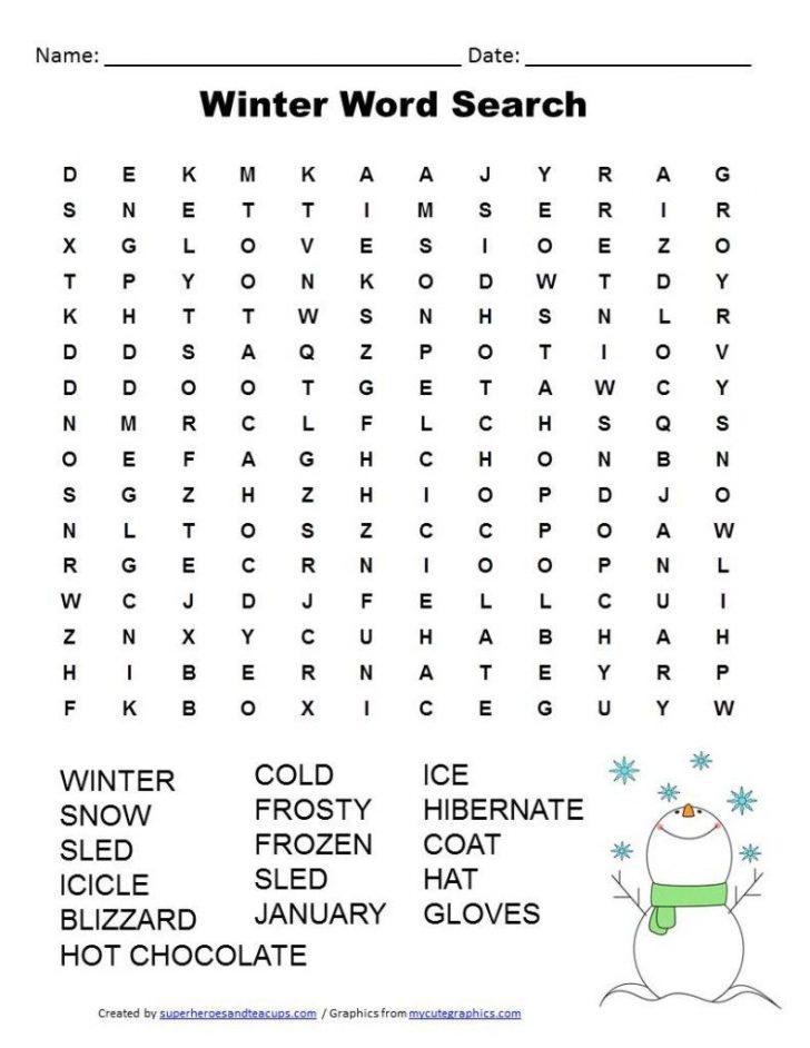Word Search For Free Printable