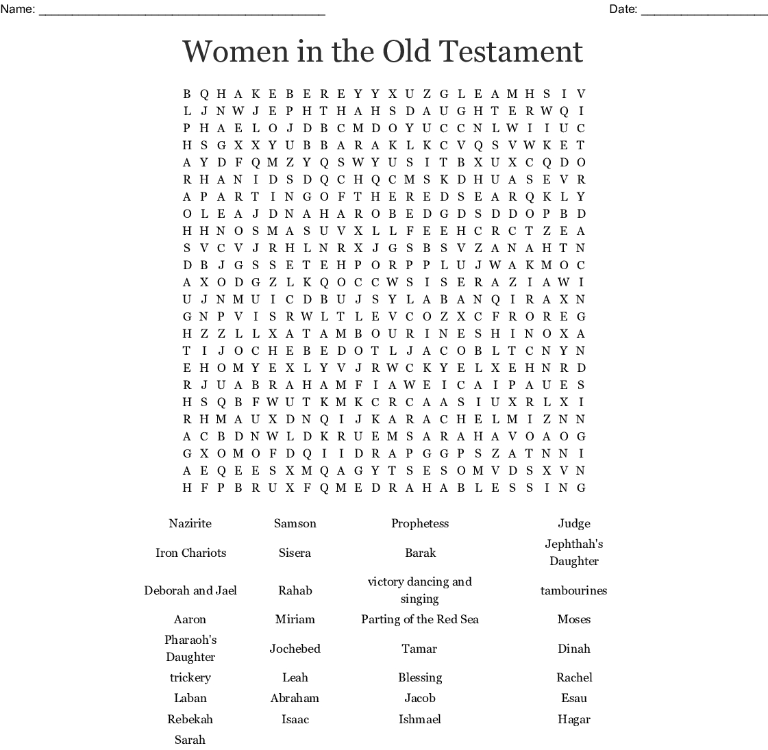 Women Bible Worksheets | Printable Worksheets And Activities